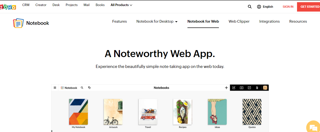 Notebook for Web